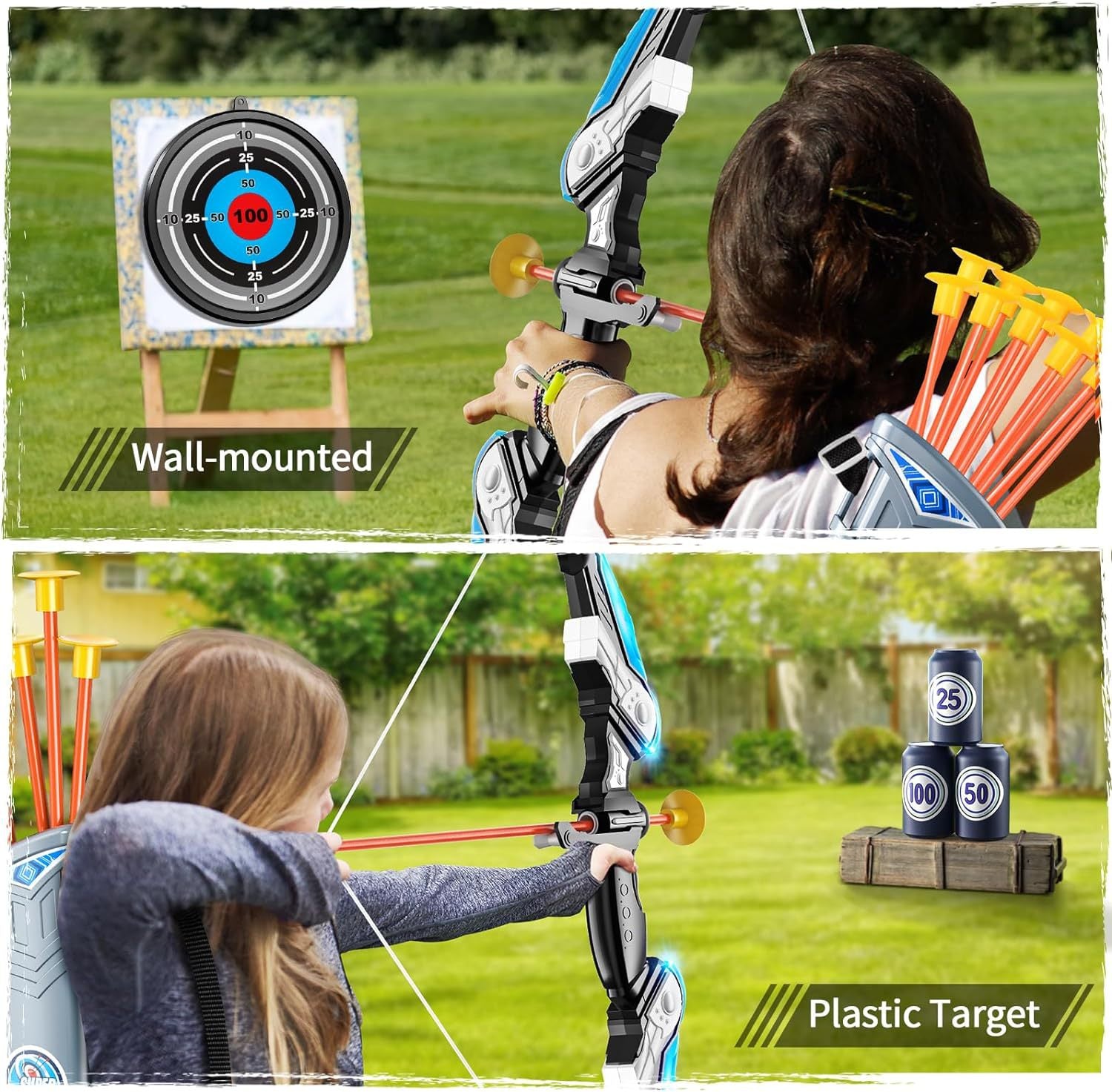 Children's Light-Up Archery Set - Sports Shooting Toy with Bow and Arrow for Boys