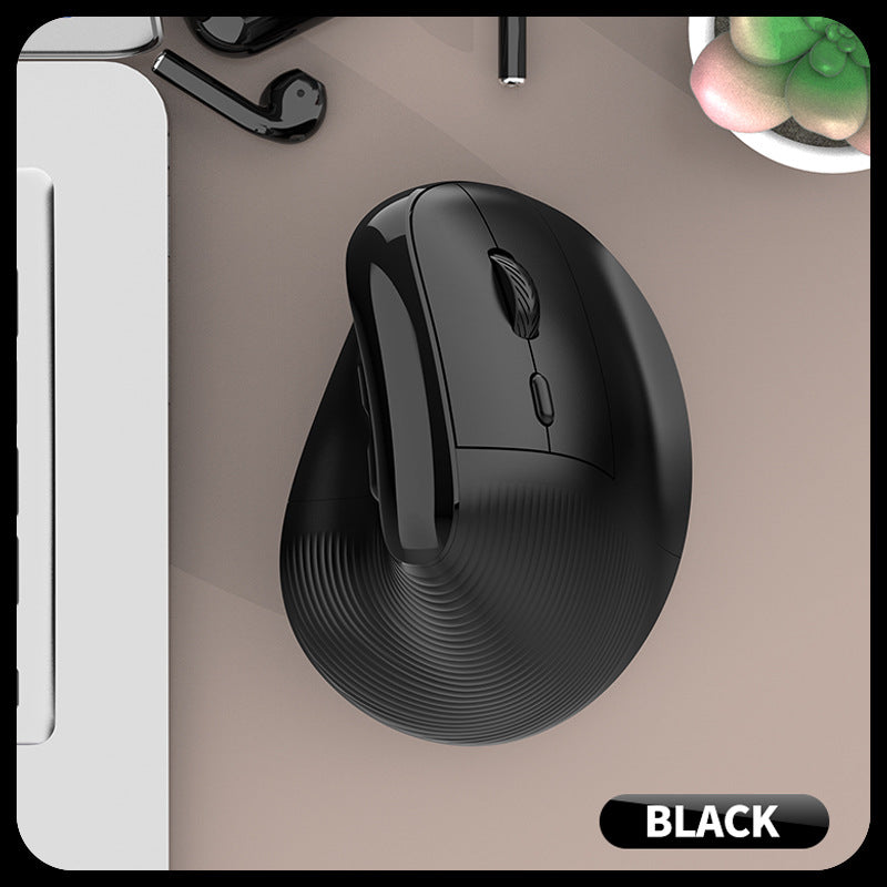 Shiny Silver Fox H5 Vertical Mouse - Rechargeable Wireless Bluetooth Dual-Mode Mouse for Business and Silent Office Use