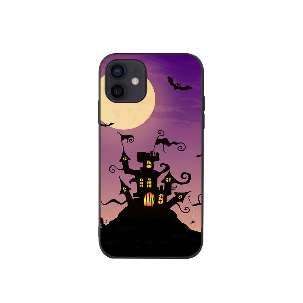 Halloween Party Phone Case - Creative Pumpkin, Witch, Bat, and Haunted House Protective Cover