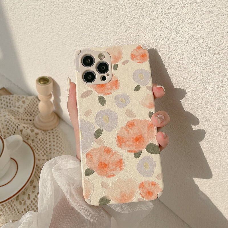 Fresh oil painting flowers for iPhone Apple series mobile phone case