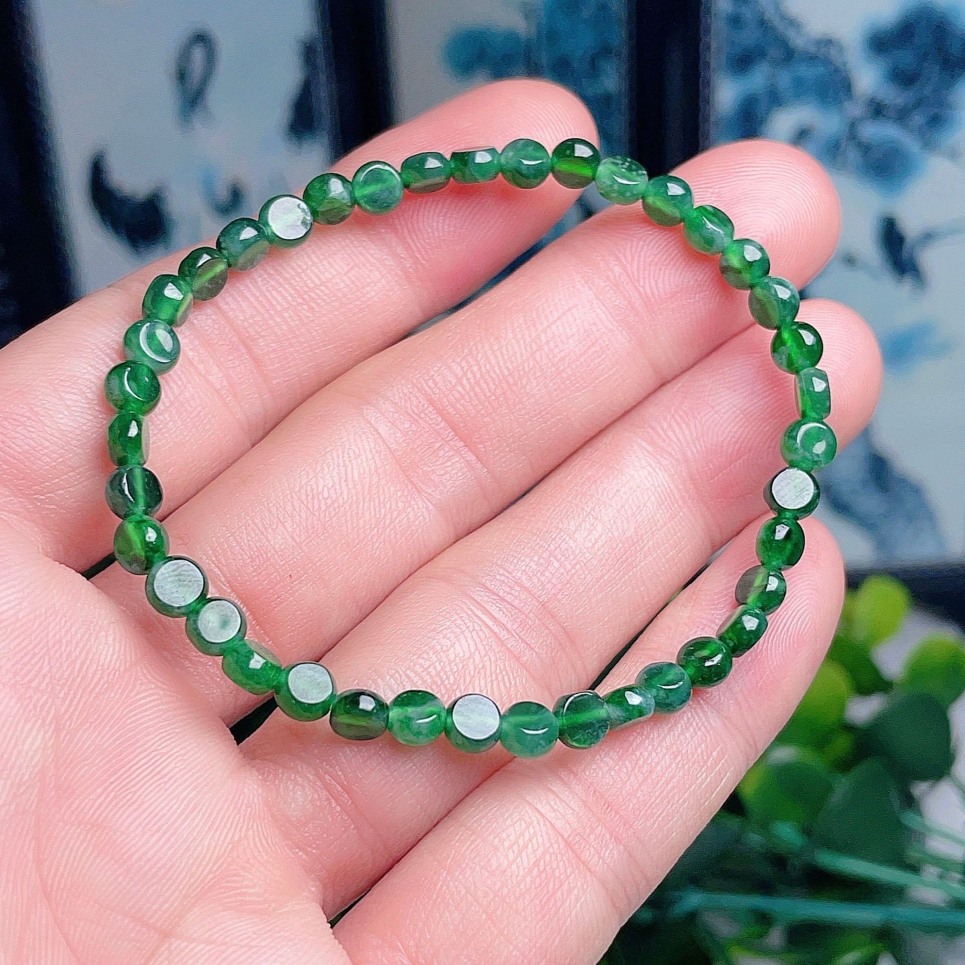 Natural jadeite full green bracelet