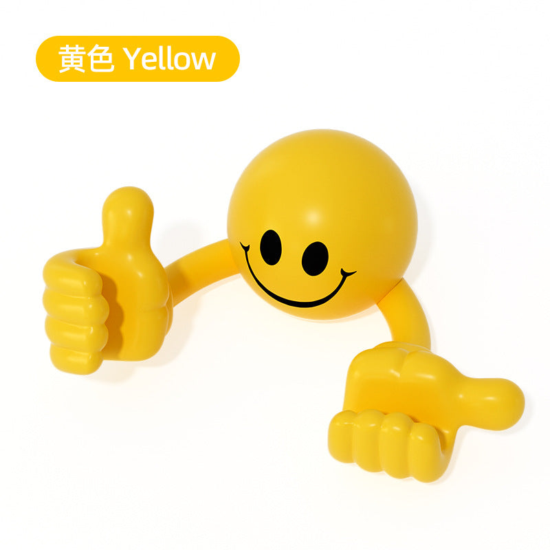 Smiley Face Thumbs Up Phone Holder - Desktop Cartoon Stand, Multiple Colors and Styles