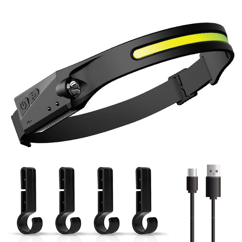 MC Outdoor LED Headlamp - Dual Light Source, COB Sensor Headlight for Running, Camping, Hiking, and Repair Work