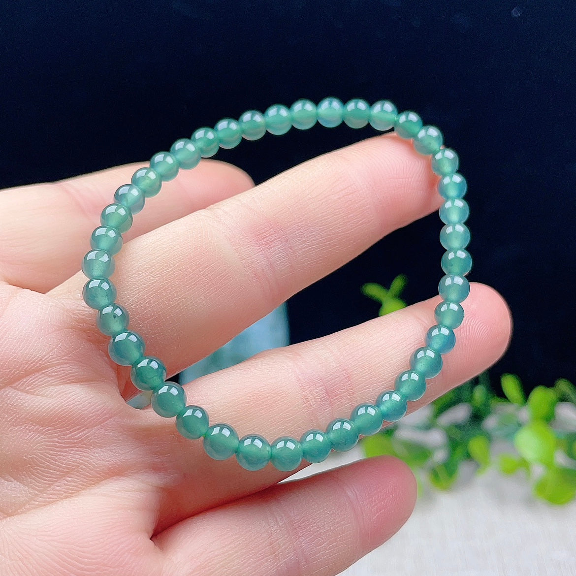 Natural Burmese Jade 5MM Bracelet