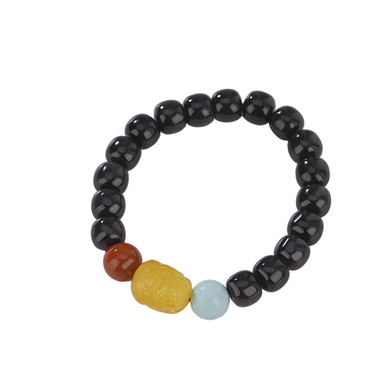 Nanhong Hetian Black Jade Fengshui Pixiu Bracelet