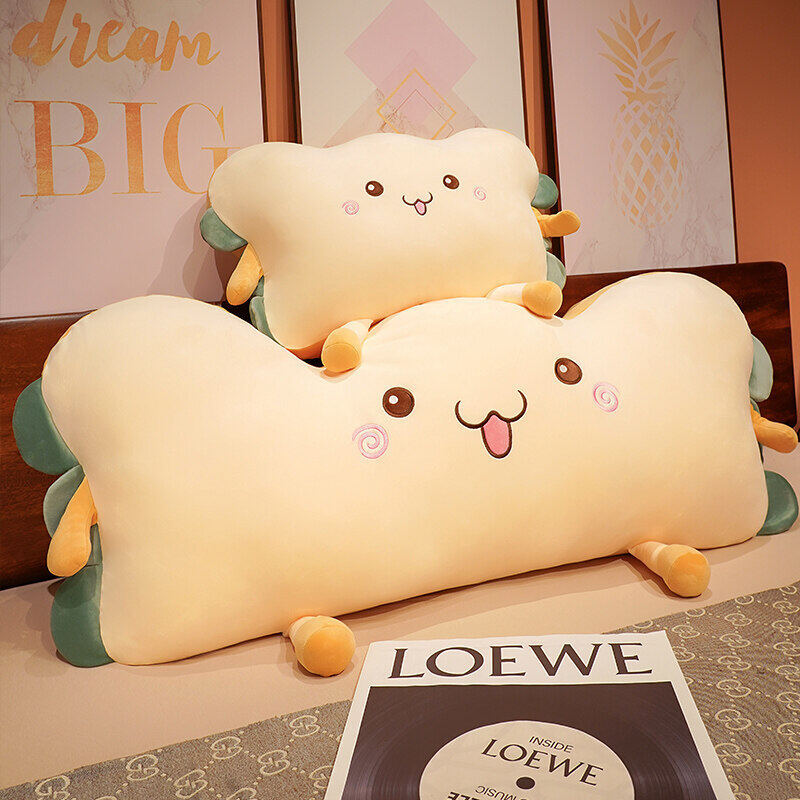 Toast Bread Plush Pillow - Soft Stuffed Toy Cushion - Bedside Bread Doll - Gift for Students