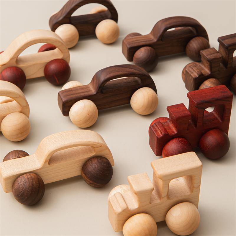 Wooden Mini Colorful Cars - Educational Toy Set for Toddlers, Early Learning and Developmental Push Cars