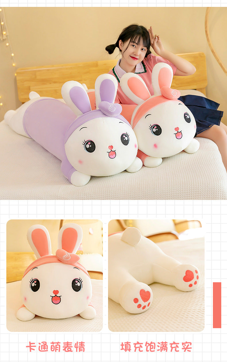 Long Body Bunny Plush Pillow - Large Hugging Doll for Bed - 5 Lengths and 6 Styles Available