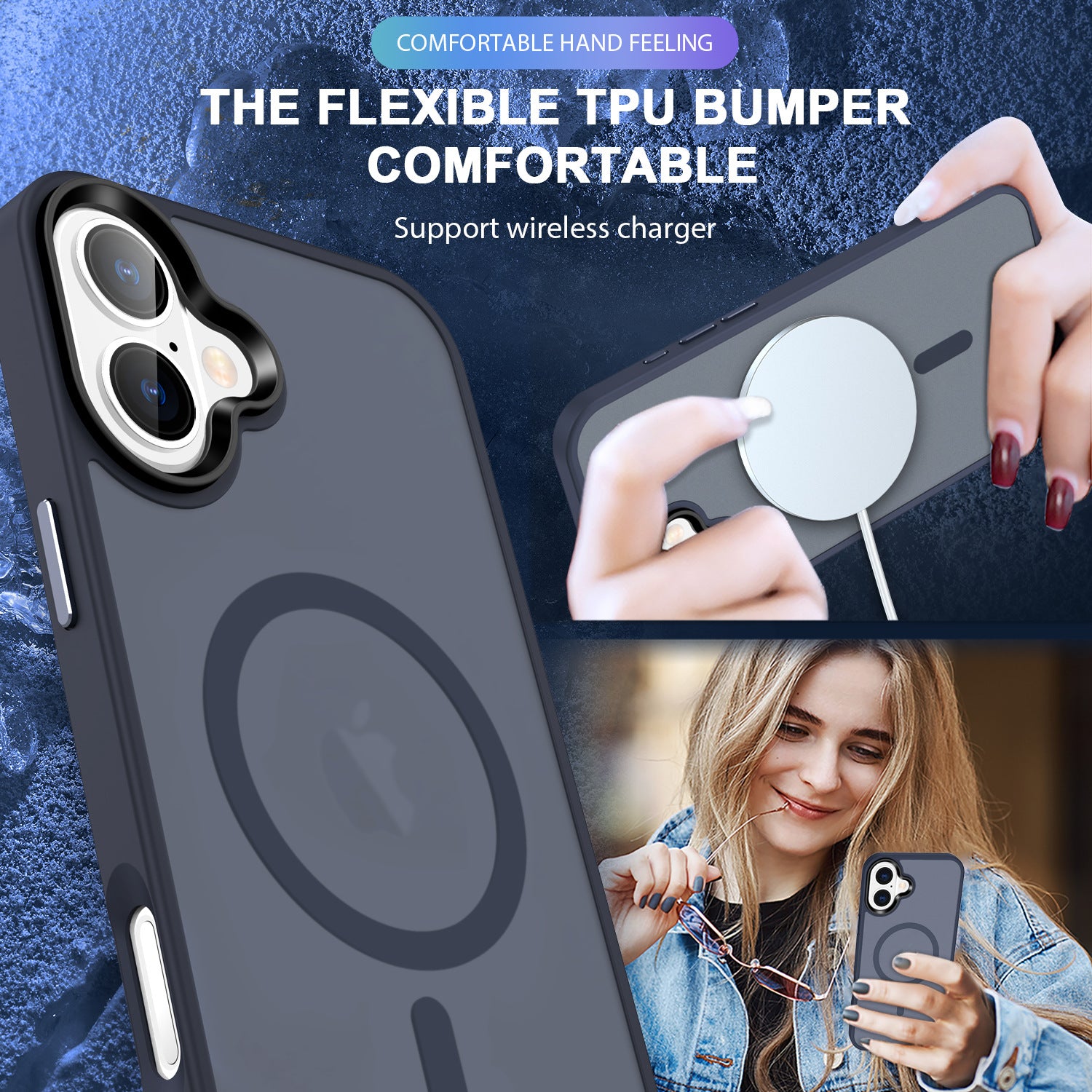 Apple series mobile phone case frosted magnetic case wireless charging anti-fall mobile phone protective case