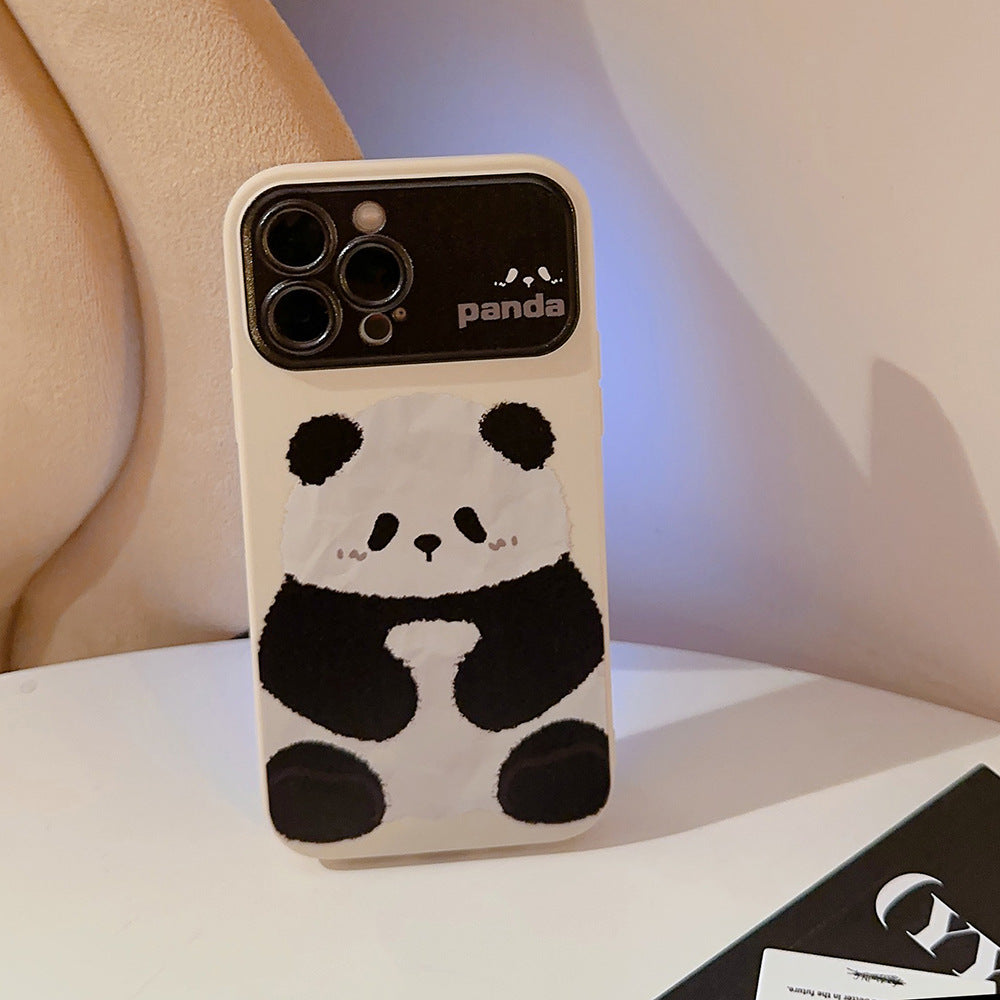 Fun black and white panda phone case suitable for Apple series cute creative protective case