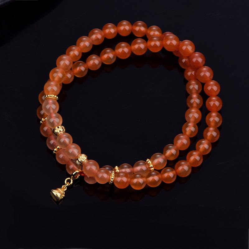 925 Silver  Natural South Red Agate Classic Bracelet