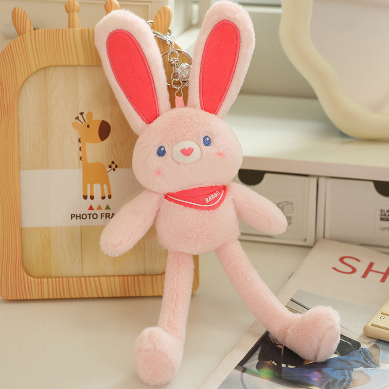 Pull-Ear Bunny Plush Keychain - Fun Rabbit Toy with Extendable Ears - 5 Color Options