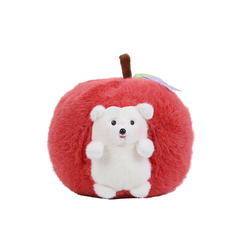 Apple Hedgehog Plush Toy - Adorable Hidden Hedgehog Plush with Removable Apple Cover, Large Plush Doll Gift