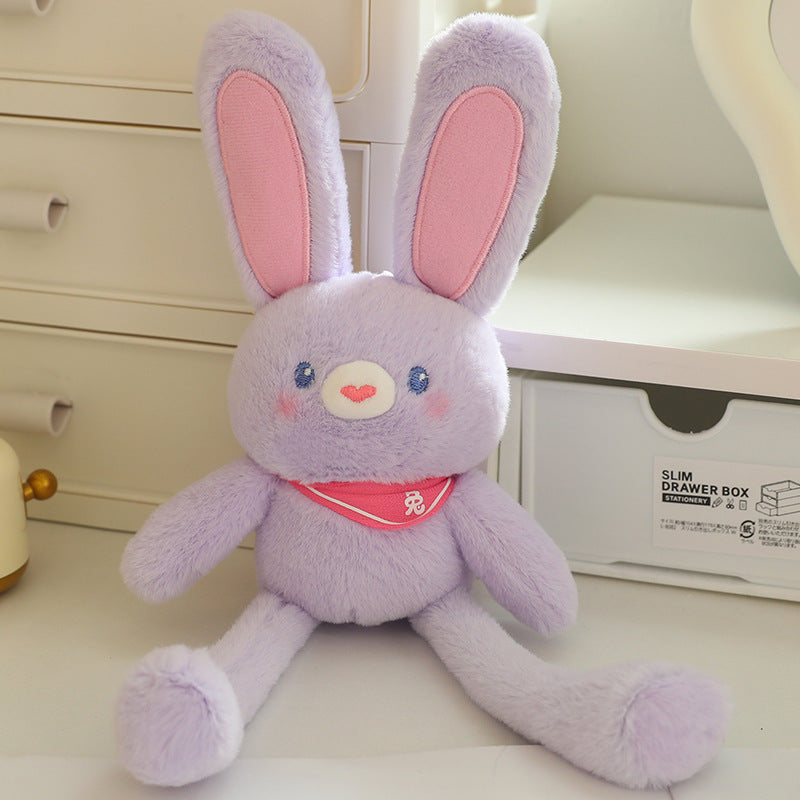 Dopamine Pull-String Rabbit Plush Keychain - Cute Bunny Plush Toy, Backpack Charm, and Heartfelt Gift