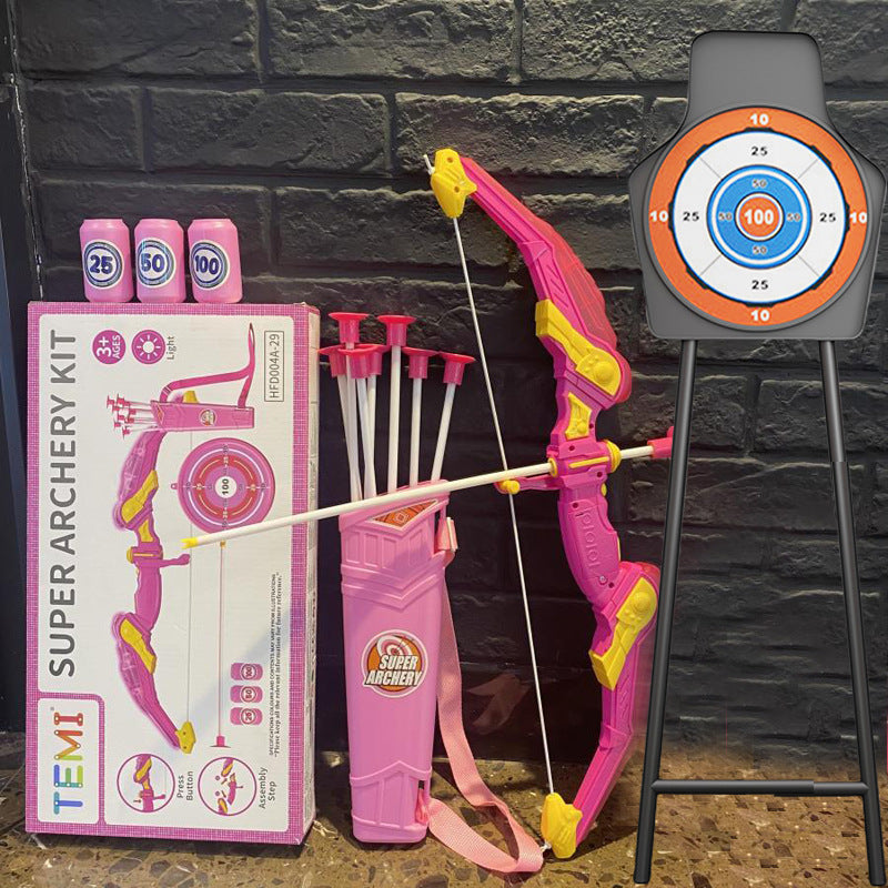 Children's Light-Up Archery Set - Sports Shooting Toy with Bow and Arrow for Boys