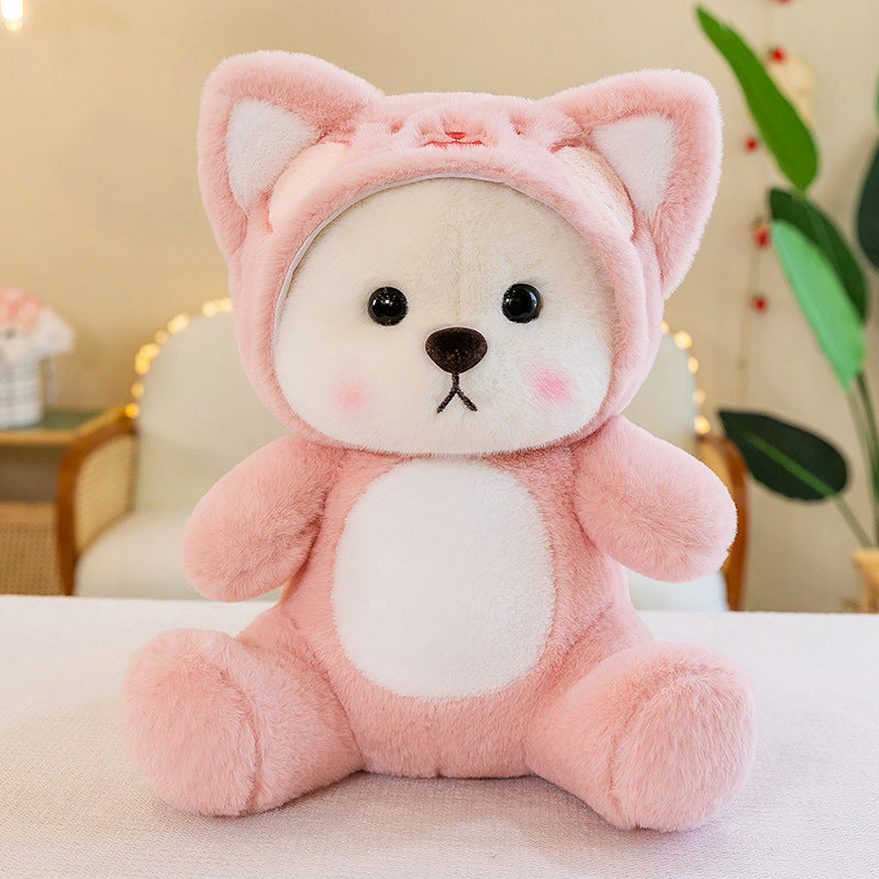 Transforming Teddy Bear Plush Toy - Lily Teddy with Removable Hat, Perfect Birthday Gift for Girls