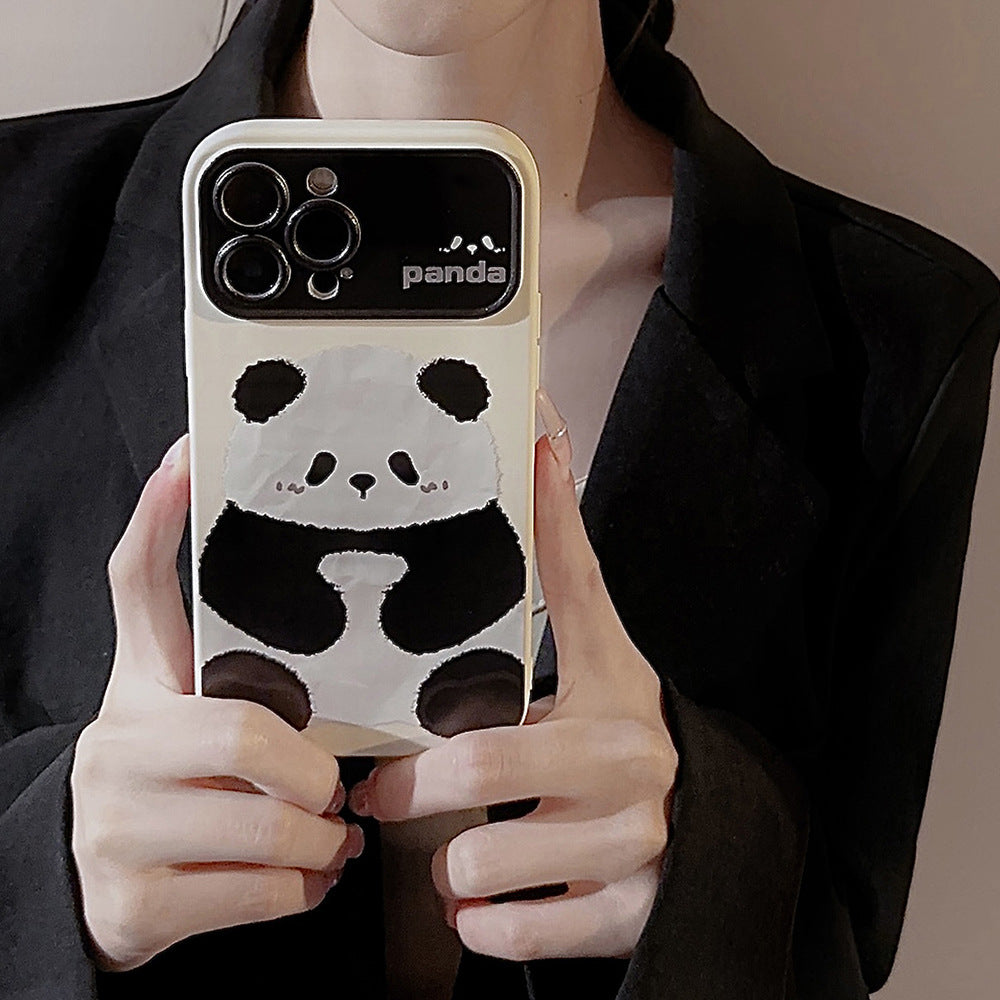 Fun black and white panda phone case suitable for Apple series cute creative protective case