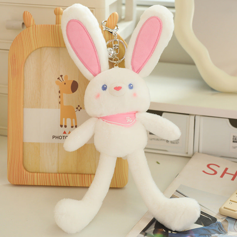 Pull-Ear Bunny Plush Keychain - Fun Rabbit Toy with Extendable Ears - 5 Color Options