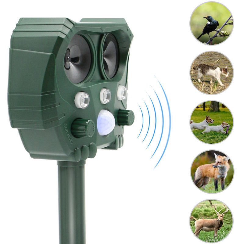 Ultrasonic Cat Repeller - Solar-Powered Animal Deterrent for Mice and Snakes