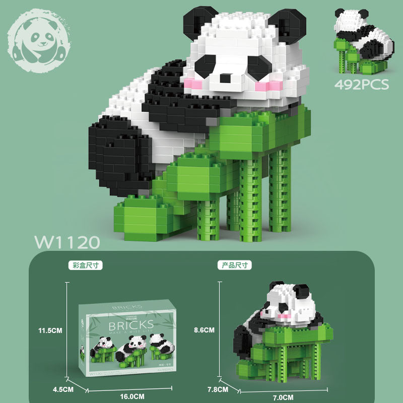 Mini Panda Building Blocks - Flower-Themed Educational Toy with Tiny Pieces, Ideal Gift for Creative Play