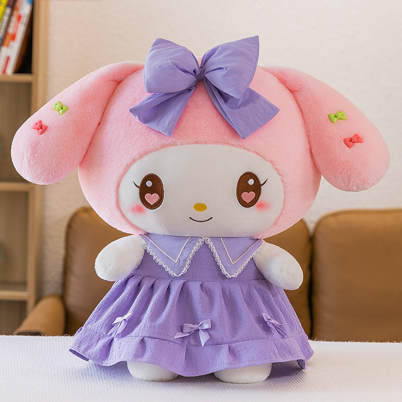 Sanrio Strawberry Kuromi, Princess My Melody, and Cinnamoroll Plush Toys - Multiple Styles and Sizes