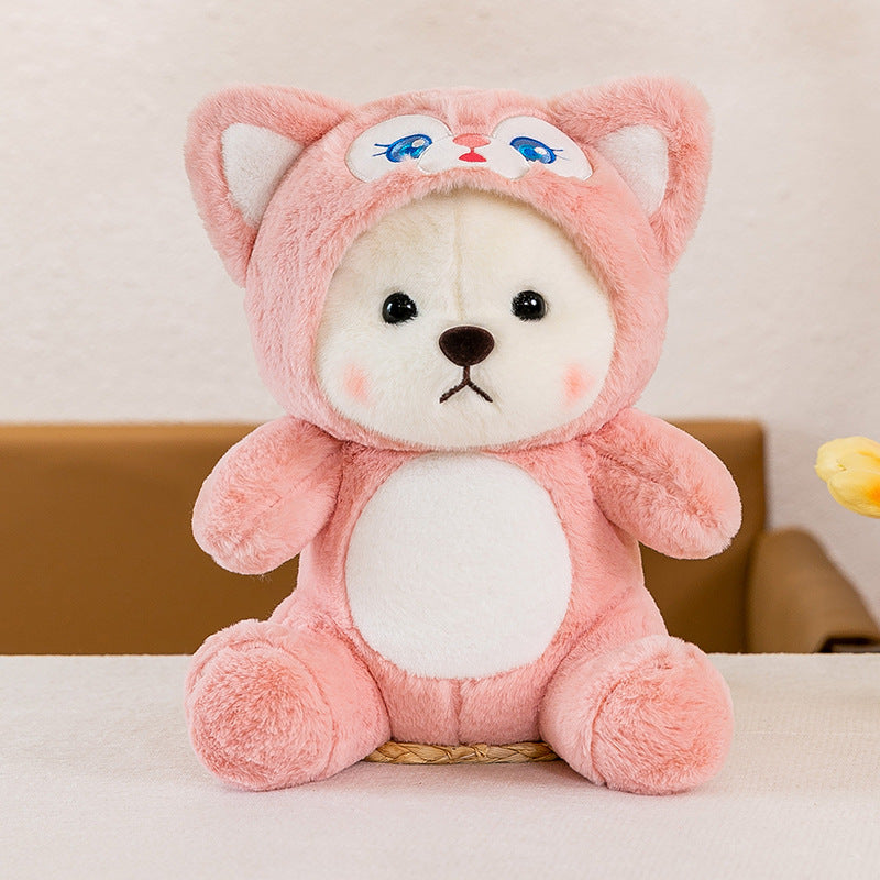 Transforming Teddy Bear Plush Toy - Lily Teddy with Removable Hat, Perfect Birthday Gift for Girls