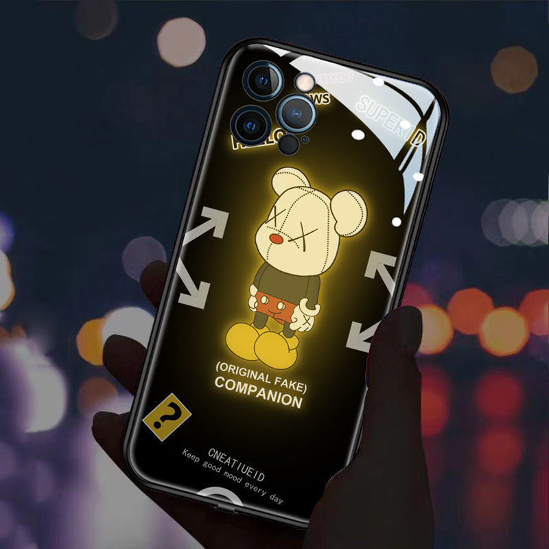 Luminous mobile phone case suitable for Apple series iPhone creative luminous protective case