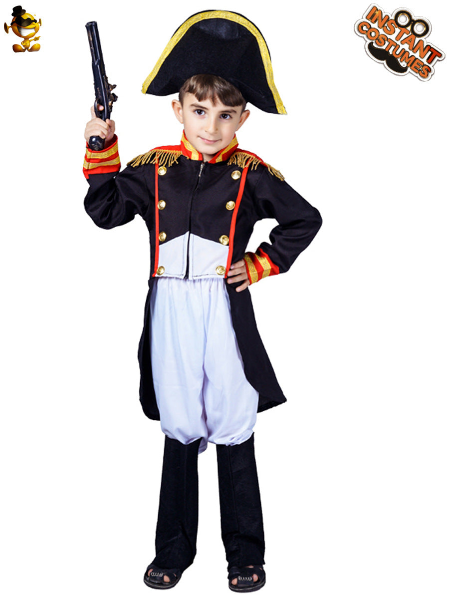 Children's Napoleon Costume for Halloween - Boys' General Tailcoat Set for Stage Performances and Festivals