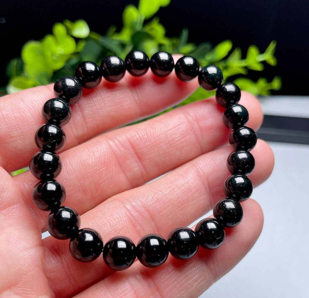 Natural Burmese Jade 8mm Black Jade Bracelet