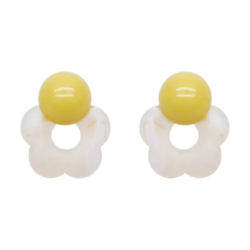 Gradient Floral Stud Earrings - Elegant Summer Earrings for Women with Fresh, Luxurious Design