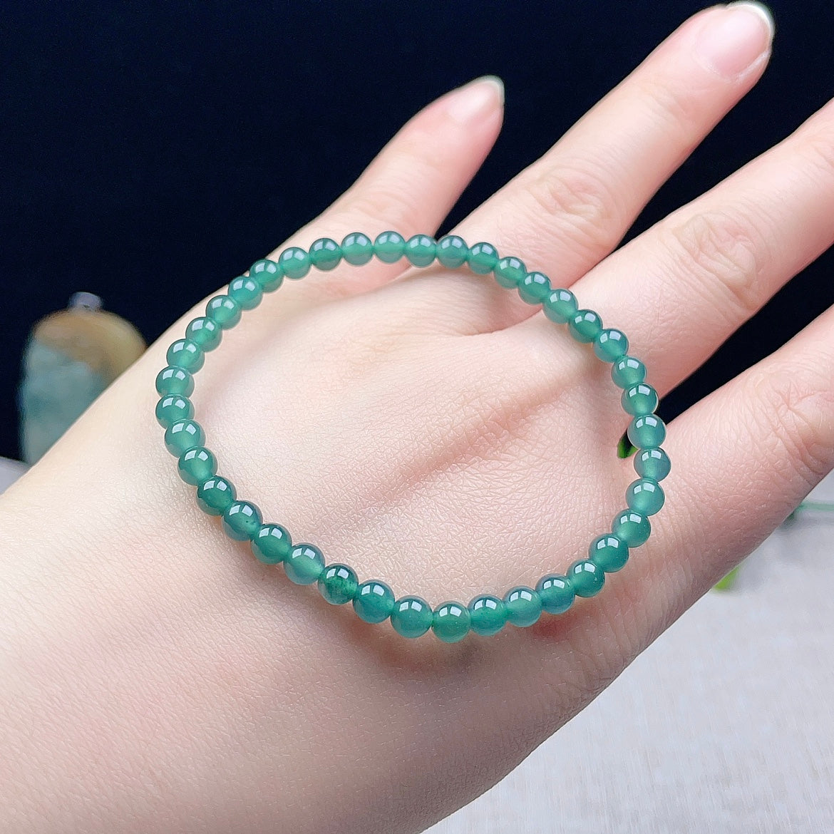 Natural Burmese Jade 5MM Bracelet