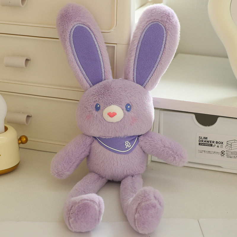 Dopamine Pull-String Rabbit Plush Keychain - Cute Bunny Plush Toy, Backpack Charm, and Heartfelt Gift