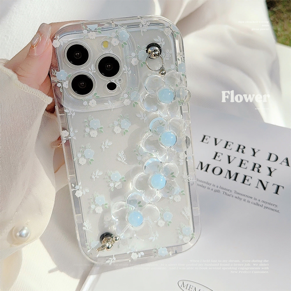 Fresh floral iPhone series Apple transparent phone case