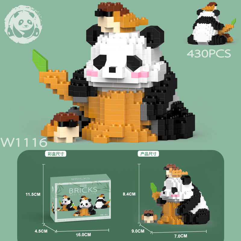 Mini Panda Building Blocks - Flower-Themed Educational Toy with Tiny Pieces, Ideal Gift for Creative Play