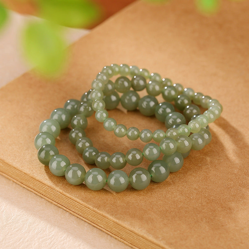 Handmade Natural Hetian Jade Healing Bracelet