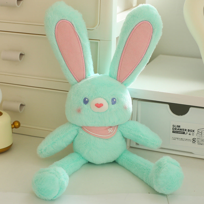 Dopamine Pull-String Rabbit Plush Keychain - Cute Bunny Plush Toy, Backpack Charm, and Heartfelt Gift