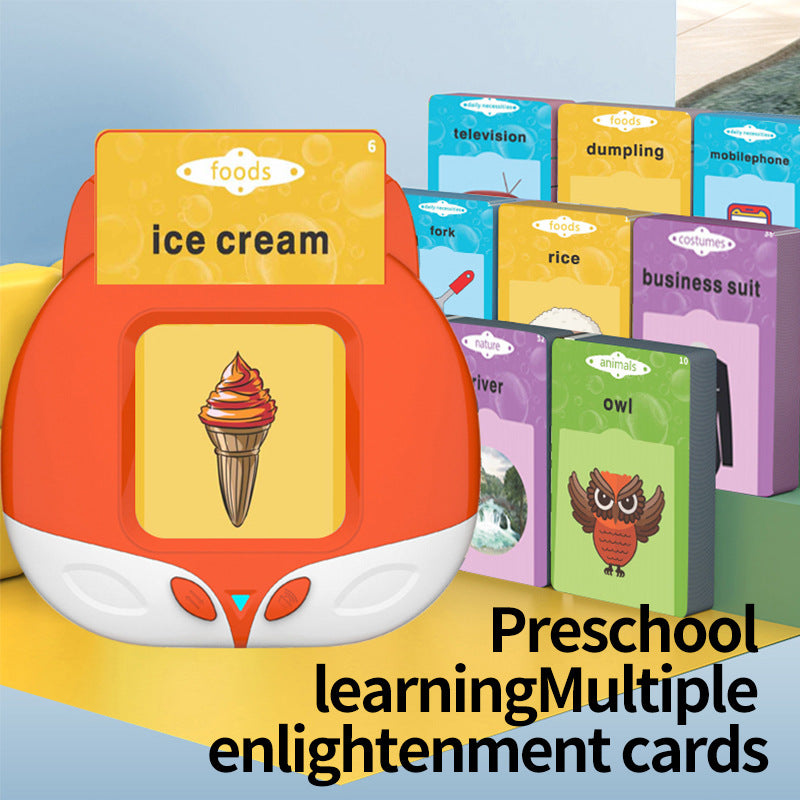 English Educational Sound Card Machine - Interactive Learning Toy for Children, Early Learning Device with Flashcards