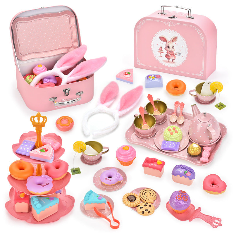 Royal Princess Afternoon Tea Set - Pretend Play Western Cake and Dessert Gift Box for Girls