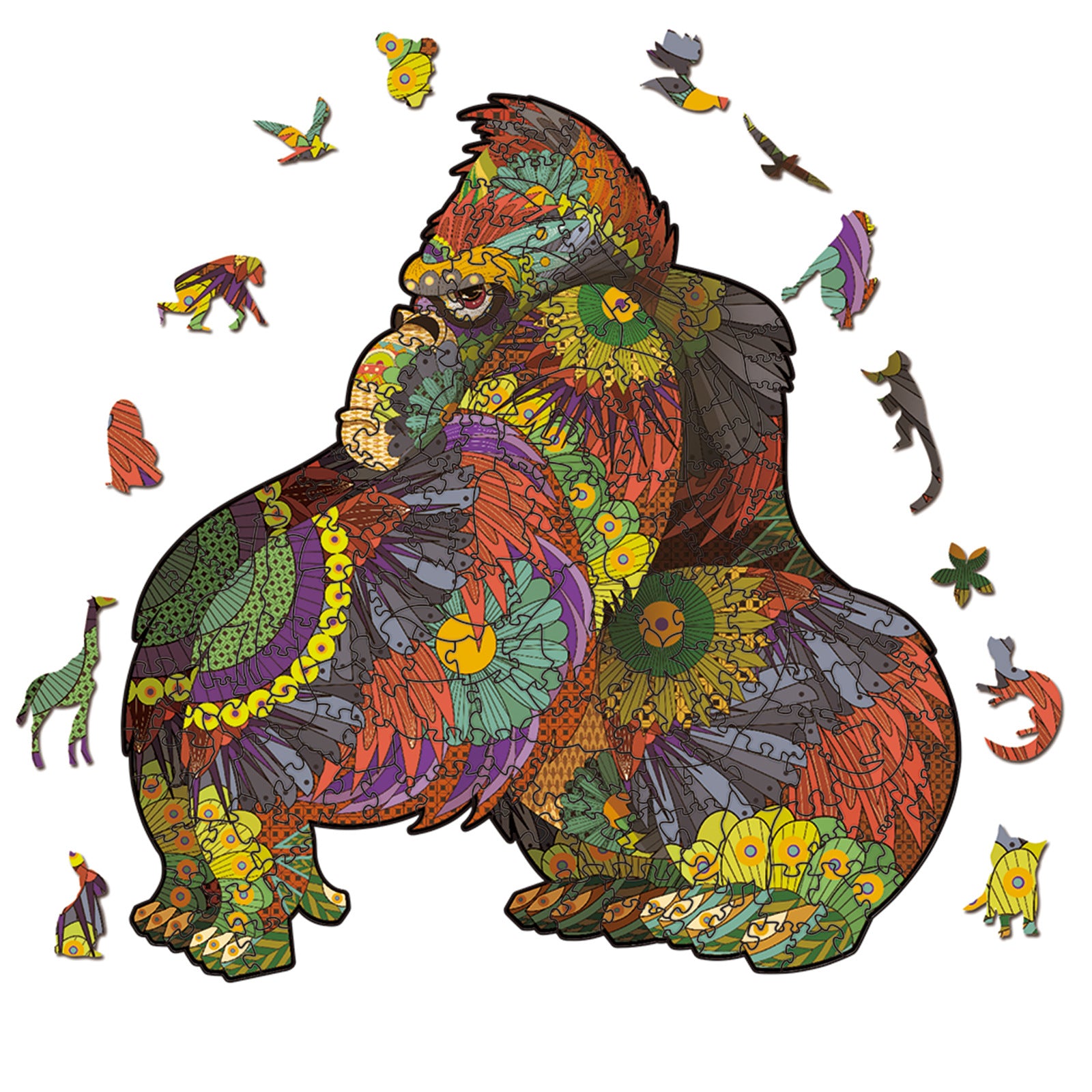 Wooden Animal-Shaped Puzzle Set - Irregular 3D Animal Jigsaw Puzzles