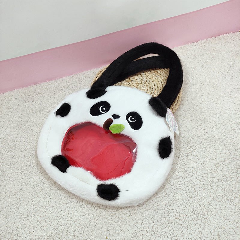 Bamboo Tube Panda Plush Toy - Adorable Panda Stuffed Animal and Pillow Gift