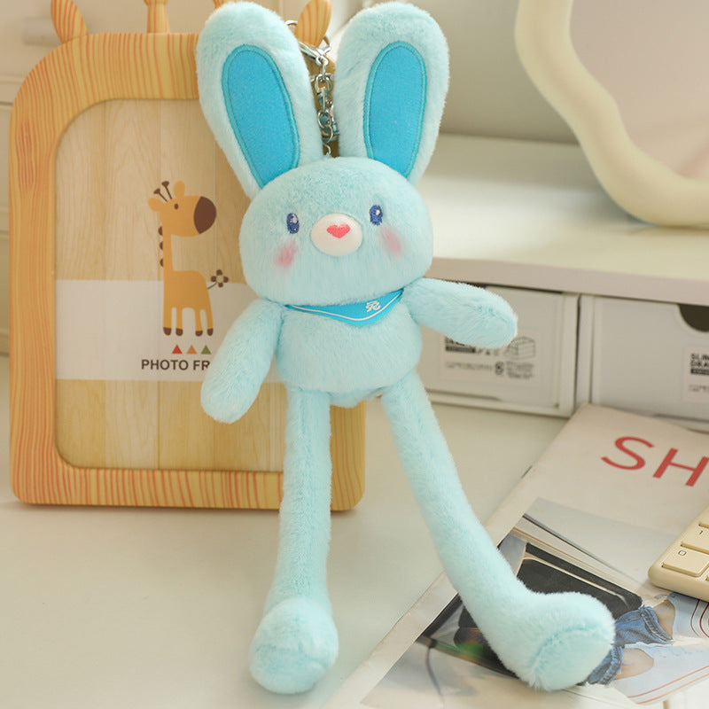 Pull-Ear Bunny Plush Keychain - Fun Rabbit Toy with Extendable Ears - 5 Color Options