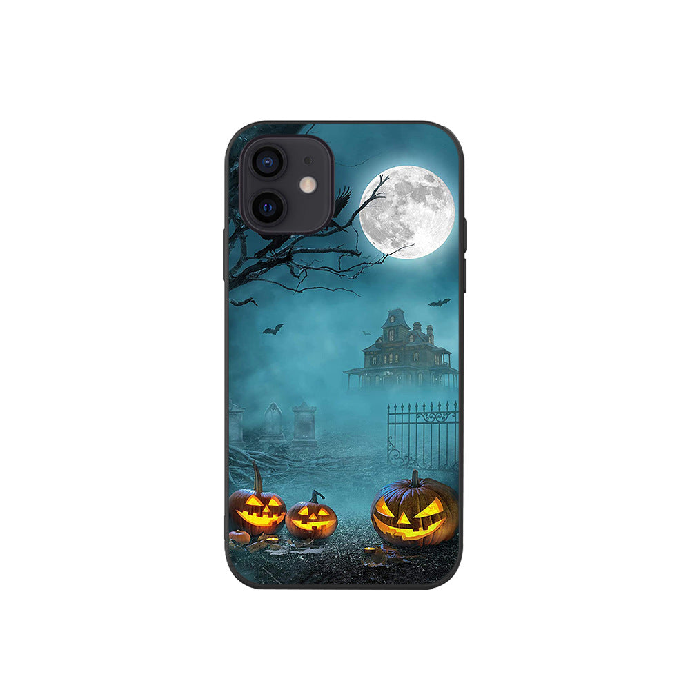 Halloween Party Phone Case - Creative Pumpkin, Witch, Bat, and Haunted House Protective Cover