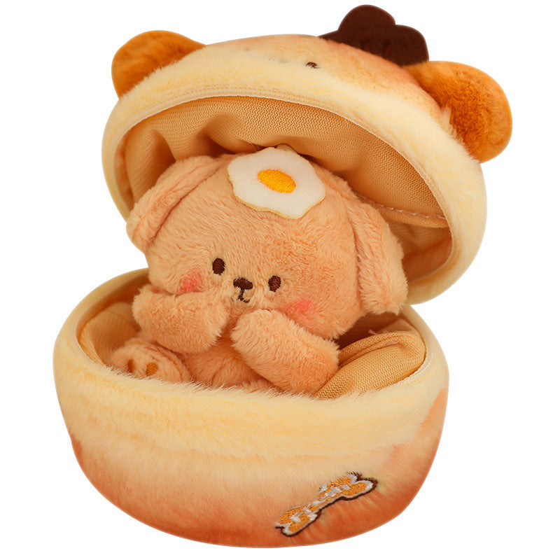 Cute Dog Egg Plush Toy - Adorable Puppy Plush Keychain, Creative Backpack Charm for Students and Friends