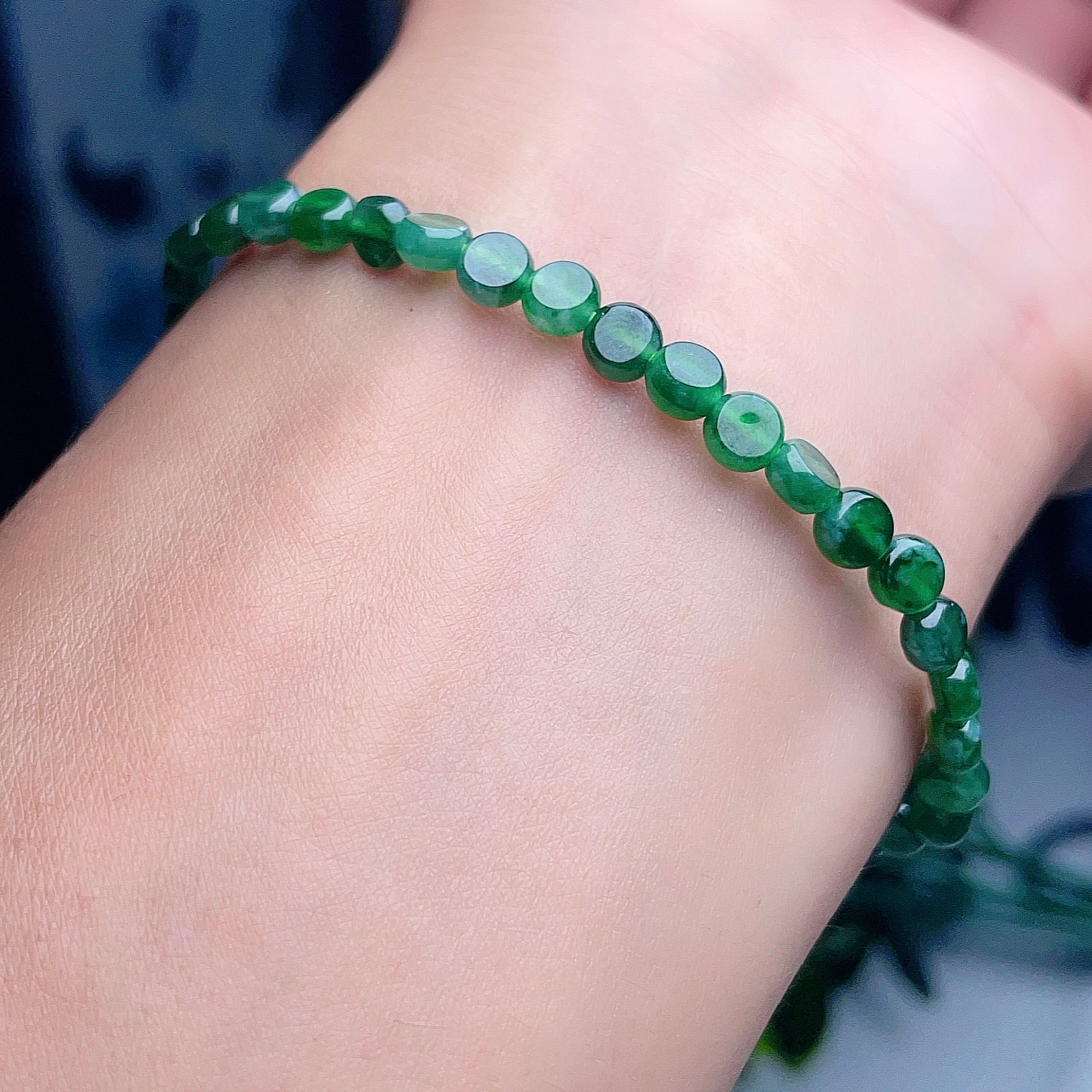 Natural jadeite full green bracelet