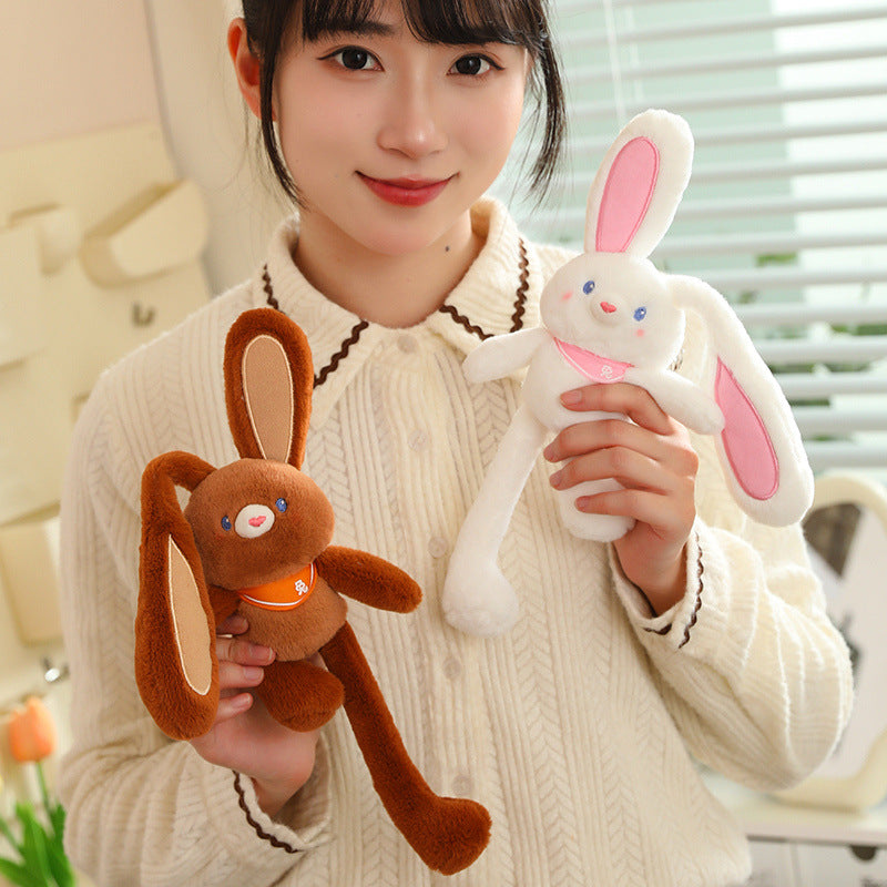 Pull-Ear Bunny Plush Keychain - Fun Rabbit Toy with Extendable Ears - 5 Color Options