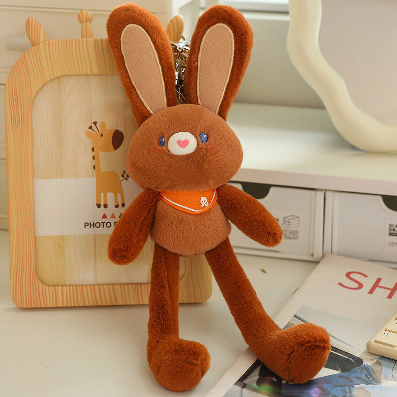 Pull-Ear Bunny Plush Keychain - Fun Rabbit Toy with Extendable Ears - 5 Color Options