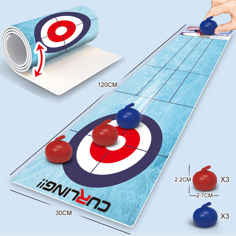 Indoor Curling Board Game Set - Interactive Tabletop Sports Toy for Kids and Family