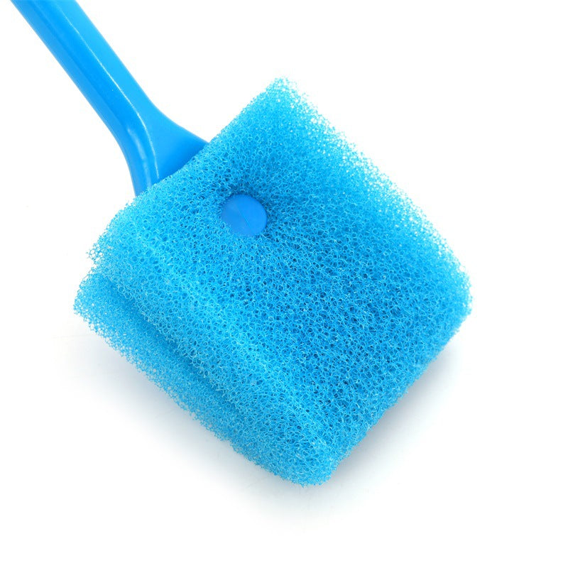 Aquarium Corner Cleaner Tool - Double-Sided Algae Brush, Blue Sponge Cleaning Brush for Fish Tanks