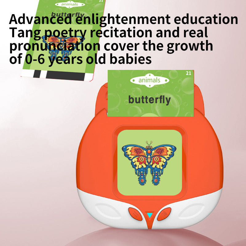 English Educational Sound Card Machine - Interactive Learning Toy for Children, Early Learning Device with Flashcards