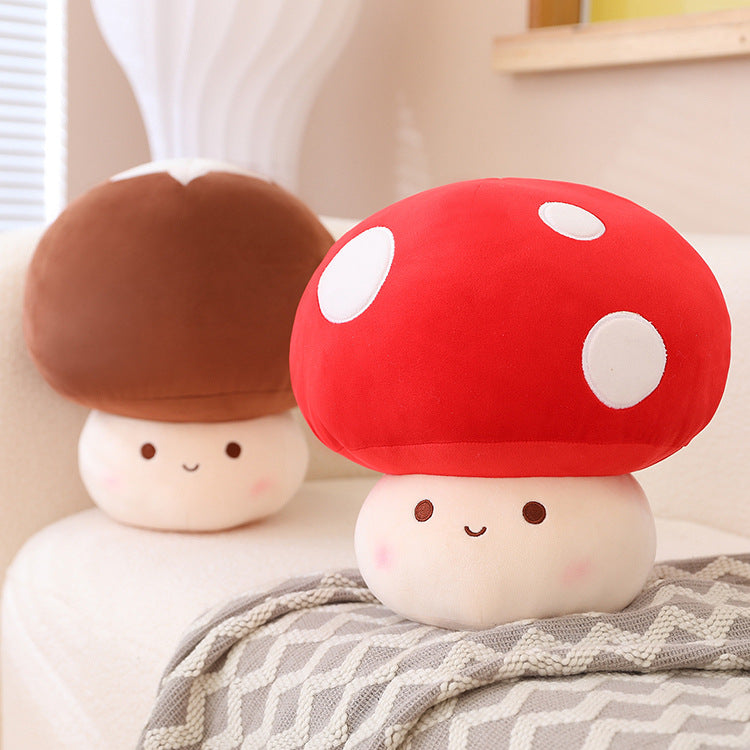 Cute Mushroom Plush Pillow - Soft Stuffed Doll for Girls - Cozy Hugging Toy and Birthday Gift